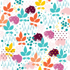 Seamless pattern with leaves - 51872301