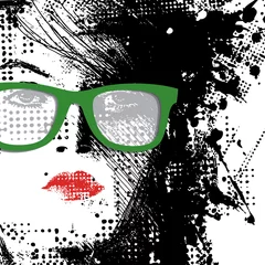 Papier Peint photo Visage de femme Femmes en lunettes de soleil