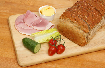 Loaf and ingredients