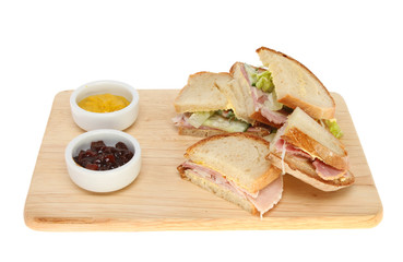 Sandwiches on a board