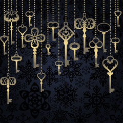 Fototapeta na wymiar Hanging keys background