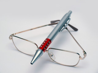 Pen and glasses