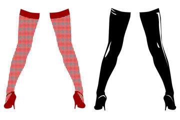 A women's feet in tights