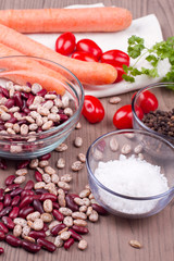Carrots with mixed beans