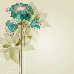 Wall murals Abstract flowers Vector flowers