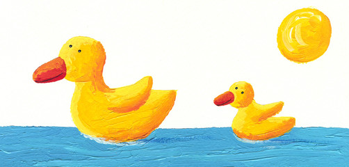 Mother and baby duck