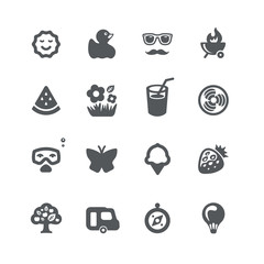 Summer and vacation icon set