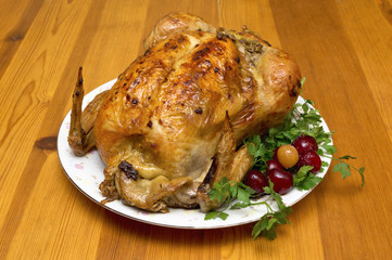 Whole roasted chicke