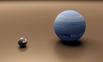 Planets Earth and Neptune blank