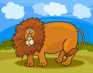 Obraz na płótnie Canvas wild lion cartoon illustration