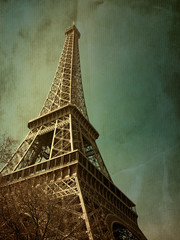 retro style Eiffel Tower