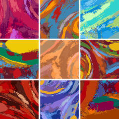 abstract painting background design set