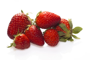 Strawberries isolated over white