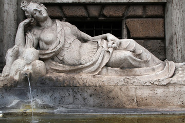 Fototapeta na wymiar Quattro Fontane : statue de Diane