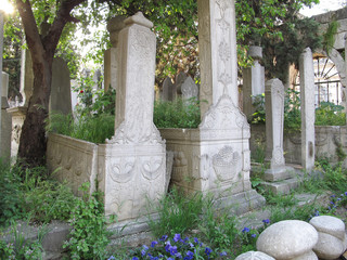 Obraz na płótnie Canvas The Ottoman cemetery in Eyup, Istanbul.