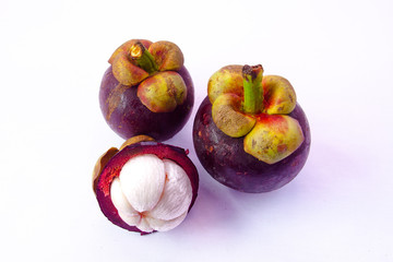 group of fresh mangosteen sweet delicious fruit
