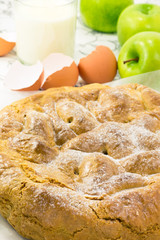 Apple pie on a baking paper