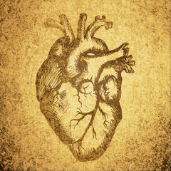 heart drawing on grunge texture background - 51885558
