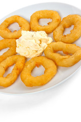 tasty fried donuts a rings isolated on white background