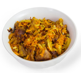 tasty meat roast carrot isolated on white background