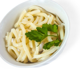 tasty pasta plate isolated a on white background