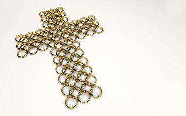 Croce composta da fedi nuziali