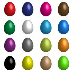 Set of sixteen Easter Basic Color eggs