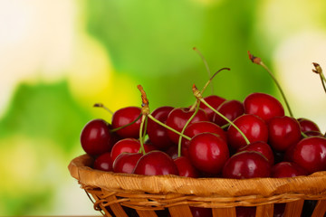 cherry in wicker bowl