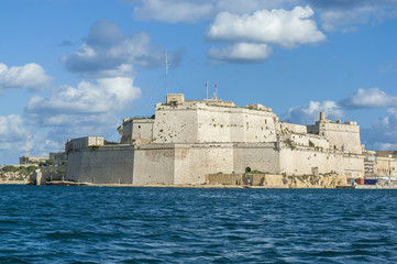 Fort Saint Angelo in Vittoriosa (Birgu), Malta, as seen from the