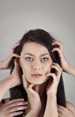 Fototapeta premium hands on hair