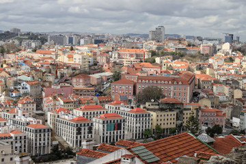 Fototapeta na wymiar Pejzaż z Lizbony, Portugalia budynki