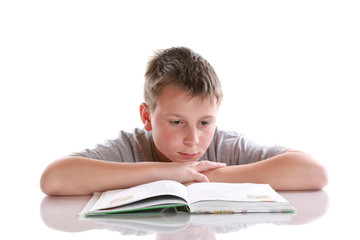boy reading a book
