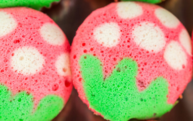 Malaysia's Kuih Apam or colorful traditional mini sponge cake
