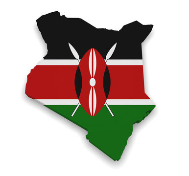 Kenya Map Flag 3d Shape