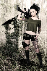 Women with Assault Rifle