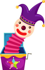 illustration of isolated Jack in the box