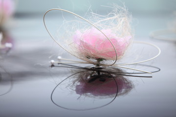 Wedding car decorated with flowers