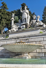 Fototapeta na wymiar fountain at foot of statue of Romulus and Remus, Rome