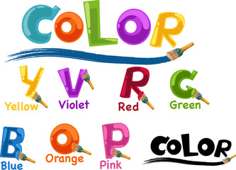 illustration of isolated alphabet color vector