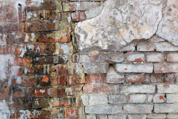 Old brick wall as background.