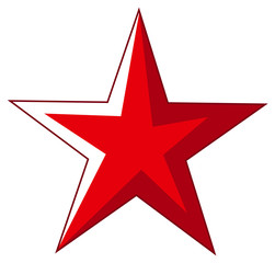 Red Comic Star Vector