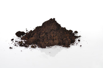Black soil with compost isolated
