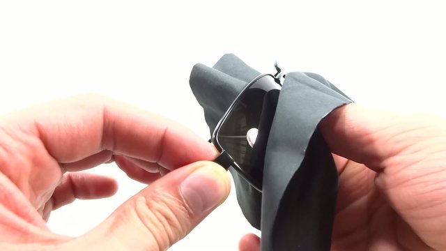cleaning sunglasses