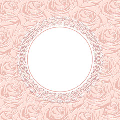 Pink silhouette of rose. Flowers background