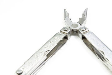 Swiss army knife. Isolated on white background