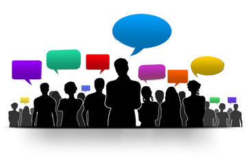 Three-dimensional icon have people talk