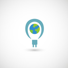 Eco bulb light icon vector