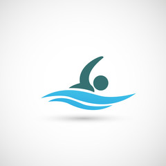 Swimming icon vector