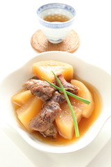chinese cuisine, simmered beef tendon with radish
