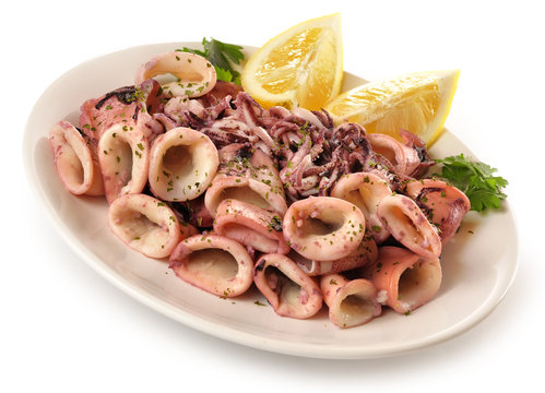 Plato de calamares a la plancha.